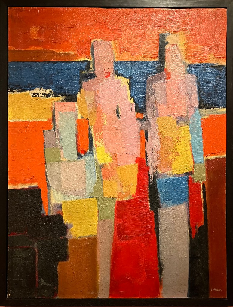 Larry Hams, Figures on a Beach, c1960, oil on canvas, 45cm x 70cm, Falmouth Art Gallery.